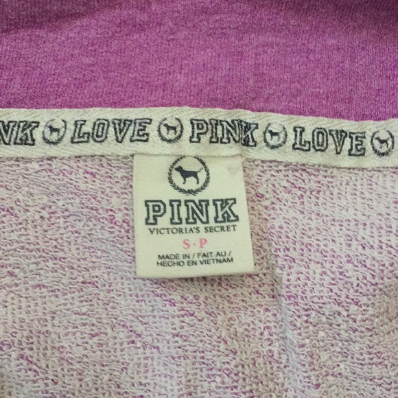 Purple Zip-Up Crewneck PINK Sweater - Picture 6 of 6